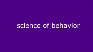 science of behavior
